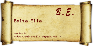 Balta Ella névjegykártya